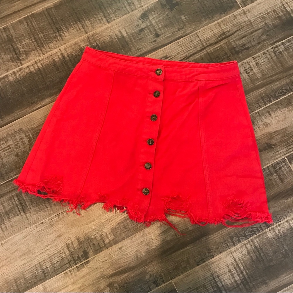 Adorable Sadie and sage red jean skirt